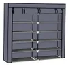 Boîtes de rangement bacs 7 niveaux étagère à chaussures portable placard couverture en tissu organisateur armoire gris 231218