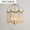 Hängslampor American Crystal Chandelier Bedroom Room Lamp Light Luxury Villa Retro Tassel Restaurant