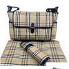 Baby Designer 3 en un sacs à couches Mode Bébés Maternité Diapering Sacs à main de luxe Toile Cuir Imprimer Lettre Plaid imperméable Dhvss