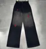 Jeans concepteur à taille haute pour femmes à la jambe large montre les femmes minces pantalon décontracté taille S-l