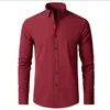 メンズカジュアルシャツシャツ非アイロンアンチリンクルストレッチビジネス薄い長袖2023卸売