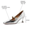 Dress Shoes Size 33-43 Comfortable Genuine Leather High Heel Spring Gold Silver Fashion Sexy Girls Party Wedding Women Heels