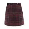 Werk Jurken Winter Rood Warm Kerst Tweedelige Set Vrouwen Plaid Preppy Stijl Zoete Rok Pak Vrouwelijke Koreaanse Vintage Jaar 2024