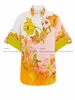 Women's Pants Lvydala Women Long Sleeve Yellow Print Linen Blouse With Wide Leg