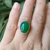 Clusterringen Natuurlijke keizer groene jade Chalcedoon Agaat ring zilver ingelegd voor mannen en vrouwen als cadeau