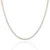 925 Sterling Silver 14K smycken Zirkonkvinnor 18K Guldpläterad smycken Choker 2mm CZ -halsband Tenniskedja