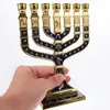 Candle Holders Desktop Vintage Home Decor Stand Ornaments Zinc Alloy 7-Branch Menorah Hanukkah