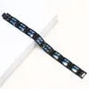 Braccialetti a maglie Bracciale magnetico per la salute in fibra di carbonio Adesivo blu Bracciale nero per donnaUomo Gioielli con ciondolo per perdita di peso Terapia a doppio strato