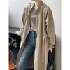 Women's Trench Coats Superaen Koreańska kurtka płaszcza 2023 Autumn Casual Long