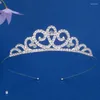 Grampos de cabelo ZANLLOY Faixas de coroa infantil fofas meninas aniversário tiara decoração de bolo strass princesa