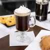 Bicchieri da vino Tazza da caffè trasparente Bicchieri termici alti in vetro Cappuccino Tazze da cioccolato con manico Tè Latte Latte Succo di frutta Trasparente
