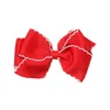 Hair Accessories Rainbow Gradient Bow Clip For Girls Webbing Fringe Fabric Fully Wrapped Barrettes Baby