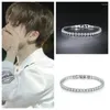 Link Bracelets 2023 한국의 현재 Jisun의 동일한 컬러 지르콘 팔찌 ins 트렌드 힙합 남자와 여자 보석 애호가 액세서리 선물 선물