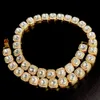 Naszyjniki wiszące 13 mm utwardzone kryształowe serce łańcuch łańcuchowy dla mężczyzn Hip Hop lodowany okrągłe kwadratowe biżuterię tenisową 231216