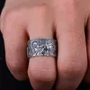 Naszyjniki Balmora Real 999 Pure Sier Dragon Buddhizm Sutra Otwarte pierścienie dla mężczyzn układających pierścień Vintage Cool Punk Pince Ring Biżuter
