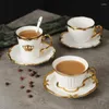 Чашки, блюдца HF, Европейский костяной фарфор, набор кофейных чашек и блюдцев, королевская роскошная фарфоровая керамическая чашка ручной работы с короной