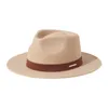 Berets XL Wool Felt Fedora Hat Men 60 Cm Fall Winter Women Big Size Stiff Brim Handmade Fedoras Ships In Box