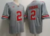 CUSTOM 2023 18 Marvin Harrison Jr. Ohio State Buckeyes OSU College Football Jersey Hommes Rouge Gris Blanc Noir Taille S-3xl