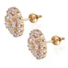 925 Silver Stud Earrings For Women Men Gift Fashion Cluster Cubic Zircon Earring Gold Silver Plated Fashion Jewelry292m