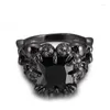 With Side Stones Personality Skull Ring For Women Wedding Engagement Valentine's Day Gift Fashion Jewelry