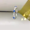 Anelli a grappolo Anello con diamante da donna S925 Argento sterling colorato semplice moda blu tesoro verde gioielli di fidanzamento