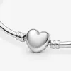 Braccialetti rigidi con chiusura a cuore in argento sterling 100% 925 ad alta lucidatura, creazione di gioielli da sposa per regali da donna290m