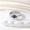 Clusterringen Vintage Blue Evil Eye Finger Ring voor vrouwen Gift Sieraden Hollow Crown Turkse Lucky Verstelbare Party Accessoires Maat 17 Dhvdi