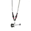 Pendant Necklaces Korean Version Five-pointed Star Flame Guitar Necklace Hip-hop Clavicle Chain