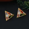 Stud Earrings Silver Needle Triangle Zircon Niche Ins Style Personality Fashion High-grade Temperament Wholesale Fe