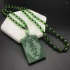 Hänge halsband klassiska shurangama mantra halsband för kvinnor män imitation jade buddha skrift amulet lyckliga lyckosamma smycken gåvor