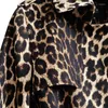 Trench da donna 2023 Primavera/Autunno stampa leopardata al ginocchio Office Lady Fashion Slim giacca a vento a maniche lunghe