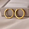 Creolen aus Edelstahl, geometrisch, für Damen, Blattform, gravierte Ohrschnalle, Trending, klobige Goldfarbe, Famale Anti-Rost-Schmuck