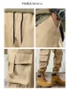 Męskie spodnie wiosna lato multi-kieszeni mężczyźni luźne hopowe koreańskie proste, swobodne worki streetwearne spodnie