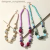 Pendentif Colliers Tren coloré acrylique chaîne de perles collier pour femmes déclaration longue grande résine femmes collier bijoux 2023 nouveaux cadeaux coréensL231218