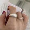 Anneaux de mariage Grosse bague à dôme brossé en argent sterling 925 minimaliste simple épais dôme uni bande de fiançailles chevalière réglable pour femmes 231218