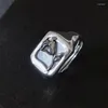 Bagues de cluster Trendy 925 Bague en argent sterling Femmes Bijoux Belle fleur rose pour dame Personnalité Accessoires de fête