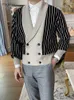 Jaquetas masculinas vintage homens outono retalhos painéis temperamento gracioso estilo britânico bonito streetwear bloqueando outwear chique
