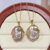 Set di gioielli da sposa ZHBORUINI Set di gioielli con perle barocche grandi Placcatura in oro 18 carati Orecchini con collana di perle d'acqua dolce naturali per le donne Regalo 231218