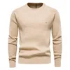 Men's Sweaters Cotton Autumn And Winter 2023 Retro High-quality Sweater Pure Color Pullover Basic Men