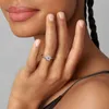Designer novos anéis de casamento para mulheres presente de noivado DIY fit Pandoras Era Bezel Anel de diamante cultivado em laboratório banhado a ouro 14k moda joias de festa de alta qualidade