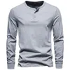 T-shirts pour hommes 2023 T-shirt automne/hiver solide grand polyvalent à manches longues sous-couche