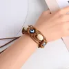 Charm Bracelets Woven Wrap Leather For Men Women Handmade Braided Demon Eye String Adjustable