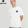 T-shirt da uomo T-shirt da uomo a maniche corte in puro cotone imbattuto da uomo e da donna, imbattibile a cinque barre con motivo bicolore, T-shirt di marca alla moda