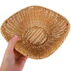 Zestawy naczyń stołowych naśladowanie Rattan tkane koszyki koszyki Sundries Uchwyt do przechowywania tabletopa chleb wiklinowy suszony talerz owocowy
