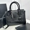 Designer Tote bag Organ Crossbody Sac De Jour Shoulder Bags Genuine Leather 32cm 26 cm Crocodile Grain Calfskin With Lock Hasp Black Handbag