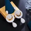 Dangle Earrings Cwwzircons 2023 Luxury Water Droplets Cubic Zircon Brides African CZ Jewelry CZ530のための大きな長い結婚式