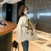 Women's Trench Coats Korean Short Coat Women 2023 Spring Autumn Suit Collar Long Sleeve Outerwear Top Loose Casual Windbreaker