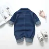Rompers ienens baby rompers neleborn belfsuits clothes denim قطعة واحدة من 0 إلى 18 شهرًا