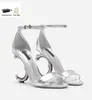 2024 Summer Luxury Brands Leather/Denim Sandals shoes Pop High Heel Gold-plated Carbon Nude Black Red Pumps Gladiator Sandalias Heels Shoe With Box