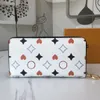 Designer di lusso da donna Portafogli lunghi da uomo Borsa a mano Borsa a fiori colorata Portafoglio da viaggio da donna Portamonete patchwork in pelle e tela 19 cm con scatola